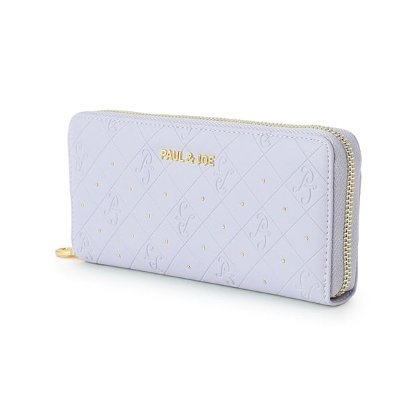 エンボス ラウンド束入れ ブルー