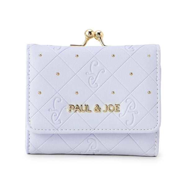 エンボス 口金ミニ財布 ブルー