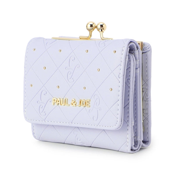 エンボス 口金ミニ財布 ブルー