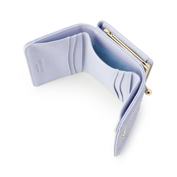 エンボス 口金ミニ財布 ブルー