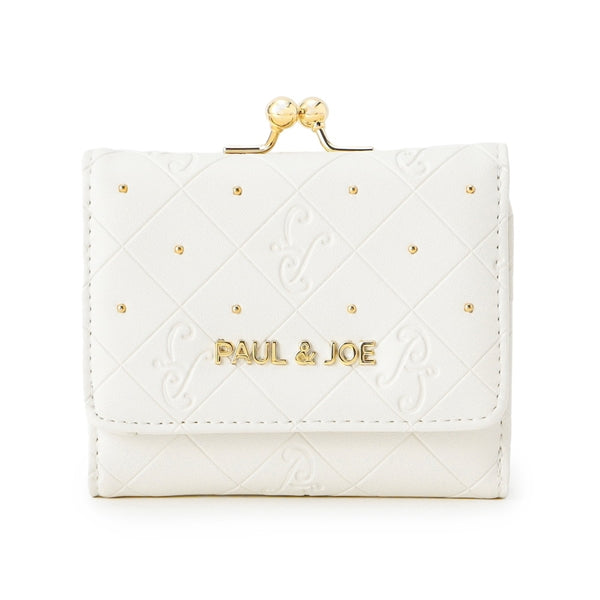 エンボス 口金ミニ財布 アイボリー