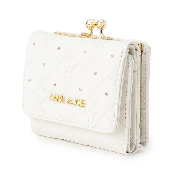 エンボス 口金ミニ財布 アイボリー