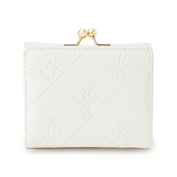 エンボス 口金ミニ財布 アイボリー