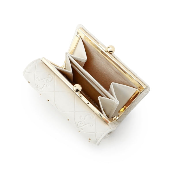 エンボス 口金ミニ財布 アイボリー