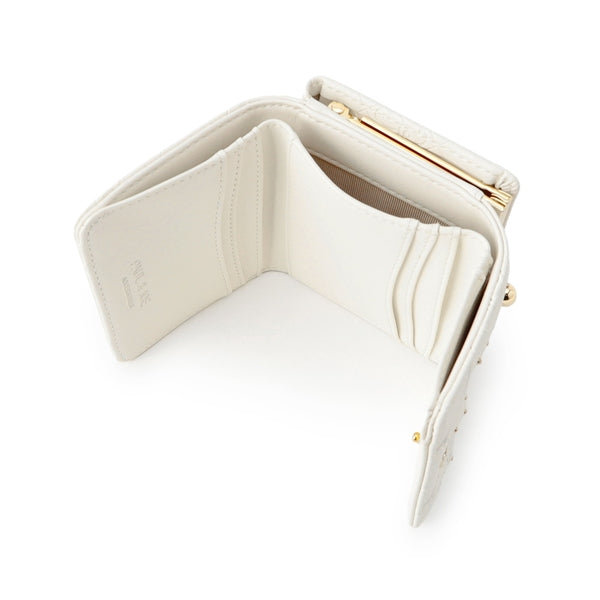 エンボス 口金ミニ財布 アイボリー