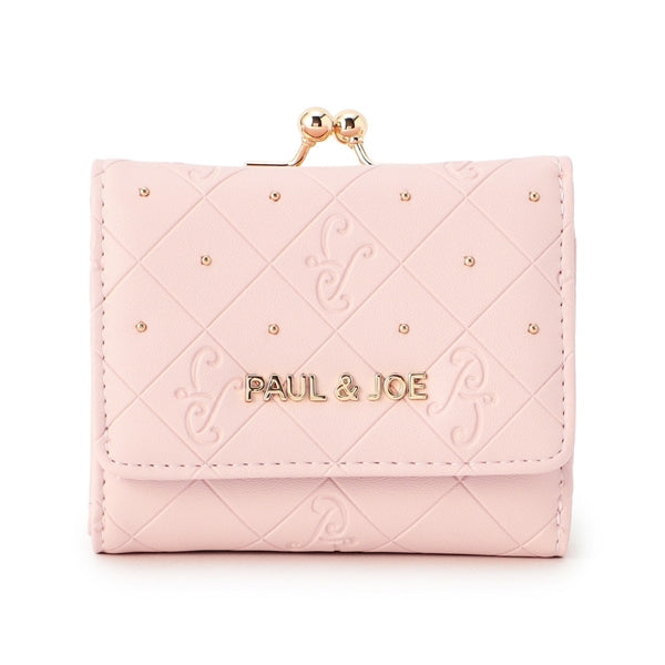 エンボス 口金ミニ財布 ピンク