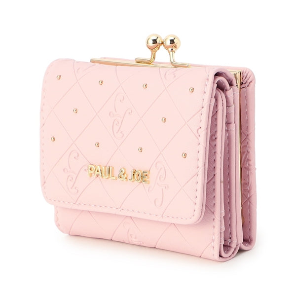 エンボス 口金ミニ財布 ピンク