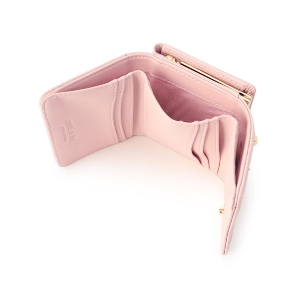エンボス 口金ミニ財布 ピンク