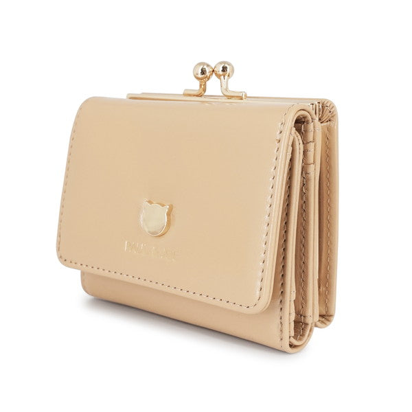 SMALL CAT FACE METAL 口金ミニ財布(ベージュ)