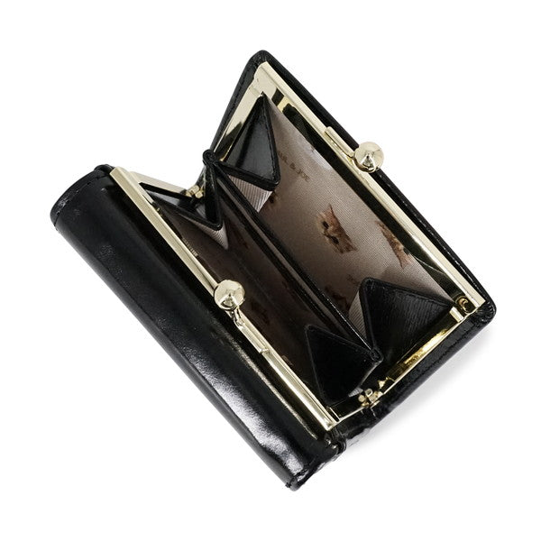 SMALL CAT FACE METAL 口金ミニ財布(ブラック)