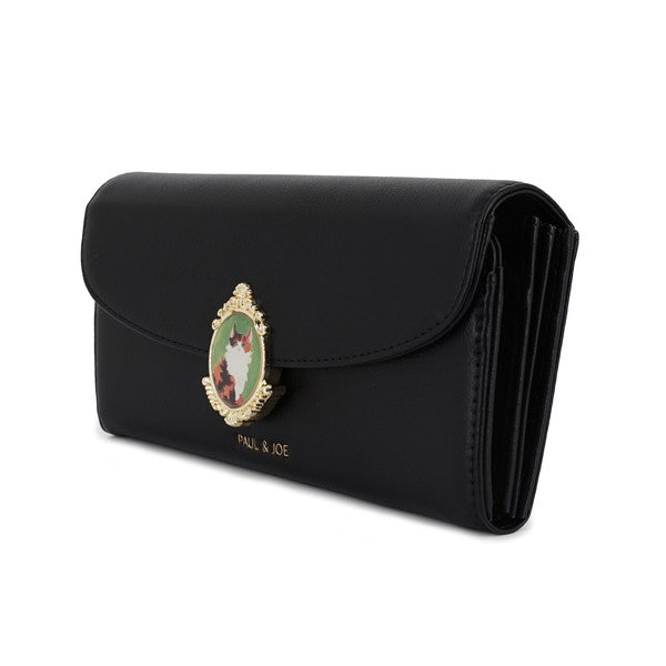 CAT BROOCH かぶせ束入れ(ブラック)