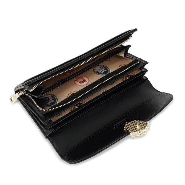 CAT BROOCH かぶせ束入れ(ブラック)