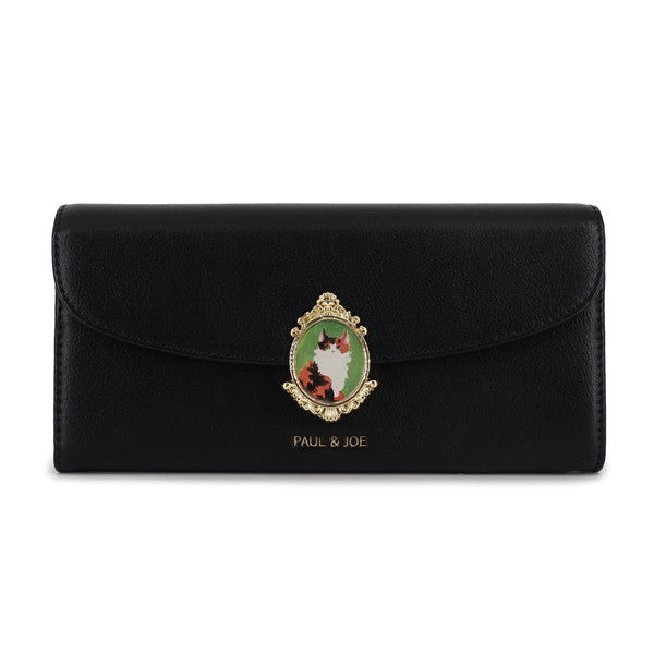 CAT BROOCH かぶせ束入れ(ブラック)