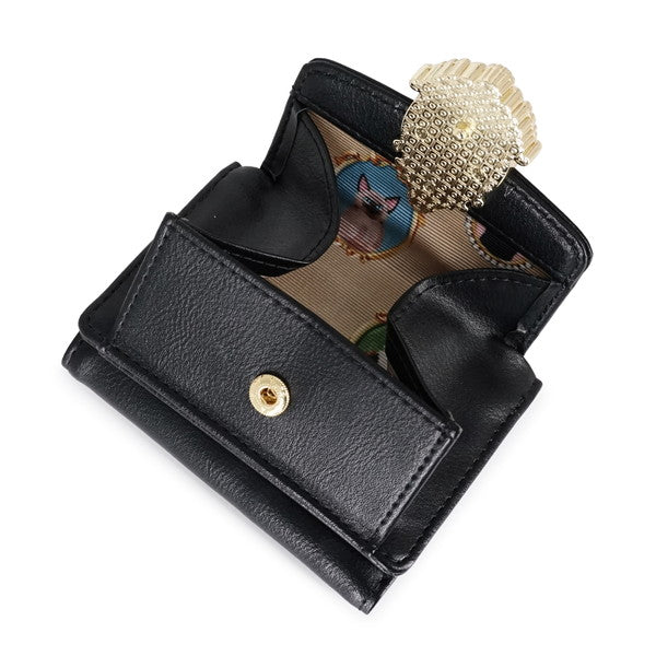 CAT BROOCH ミニ財布(ブラック)