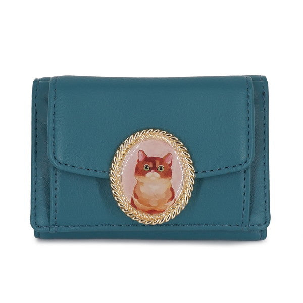 CAT BROOCH ミニ財布(グリーン)