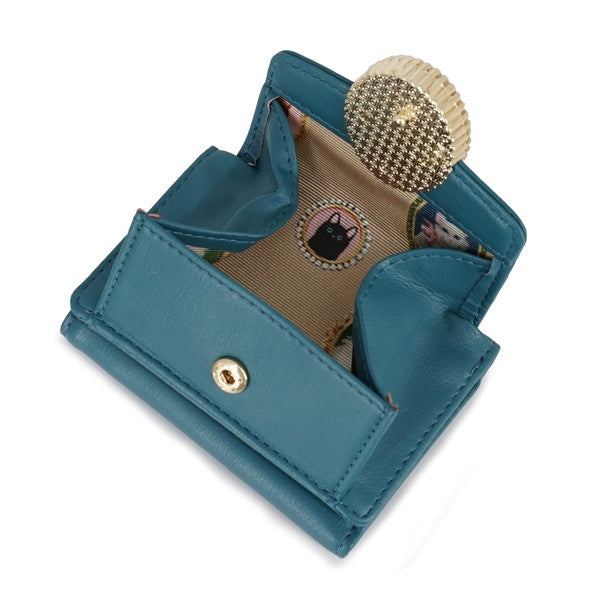 CAT BROOCH ミニ財布(グリーン)