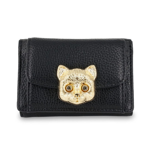 3D CAT FACE ミニ財布 (ブラック)