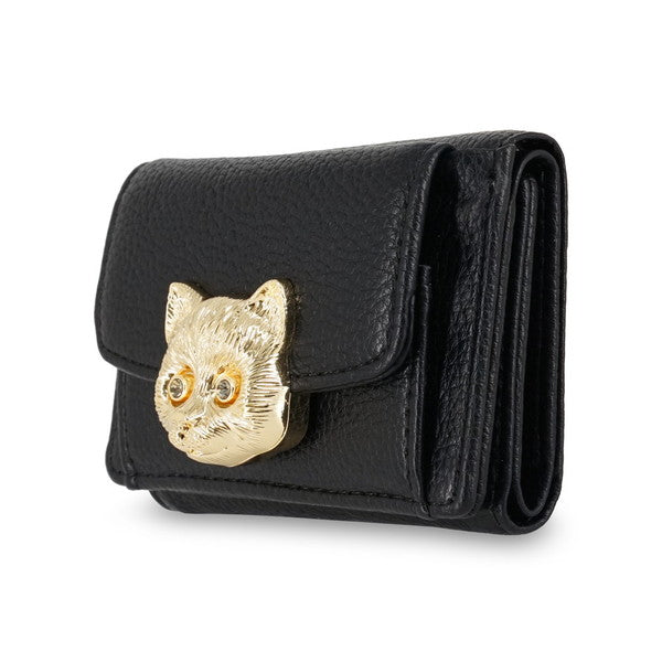 3D CAT FACE ミニ財布 (ブラック)