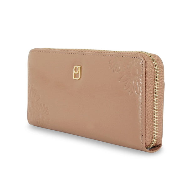 デイジー エンボス ラウンド束入れ (ベージュ)