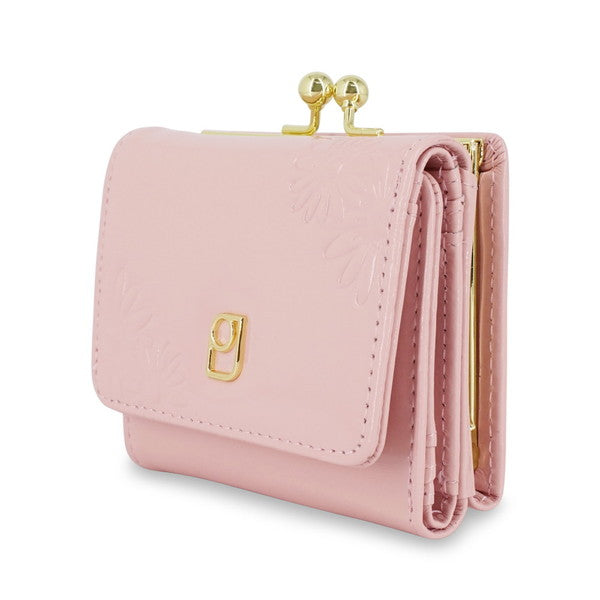 デイジー エンボス 口金ミニ財布 (ピンク)