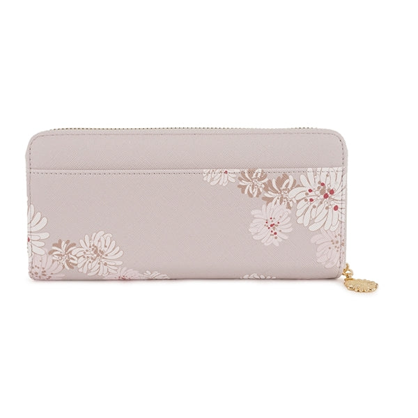 クリザンテーム・ラメプリント ラウンド束入れ ベージュ