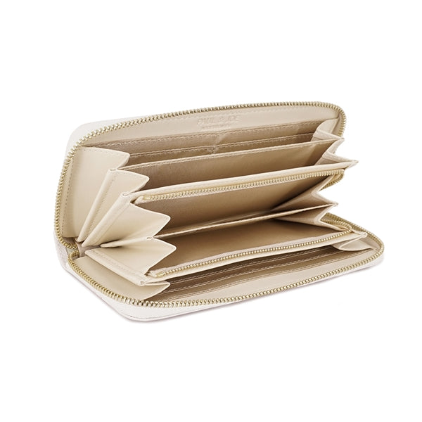 クリザンテーム・ラメプリント ラウンド束入れ アイボリー