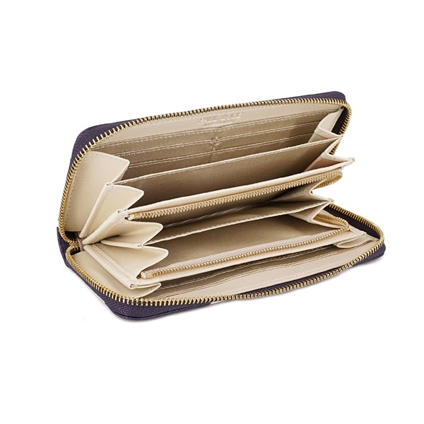 クリザンテーム・ラメプリント ラウンド束入れ ネイビー