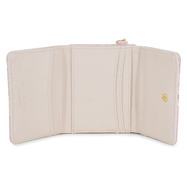 クリザンテーム・ラメプリント 口金ミニ財布 アイボリー