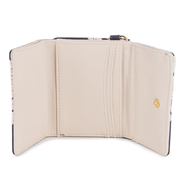 クリザンテーム・ラメプリント 口金ミニ財布 ネイビー