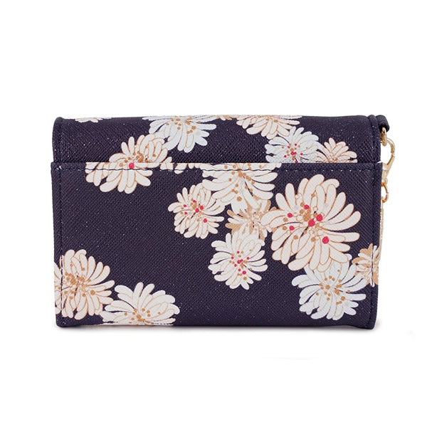 クリザンテーム・ラメプリント 名刺入れ ネイビー