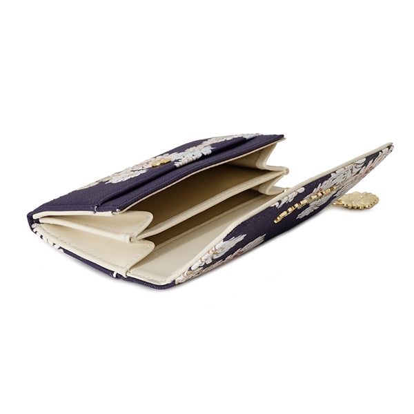 クリザンテーム・ラメプリント 名刺入れ ネイビー
