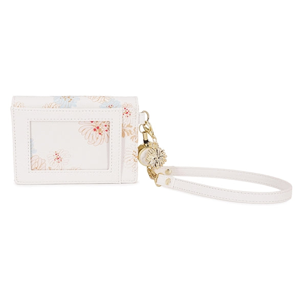 クリザンテーム・ラメプリント 2面パスケース アイボリー