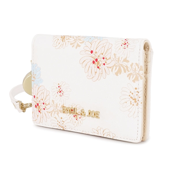 クリザンテーム・ラメプリント 2面パスケース アイボリー