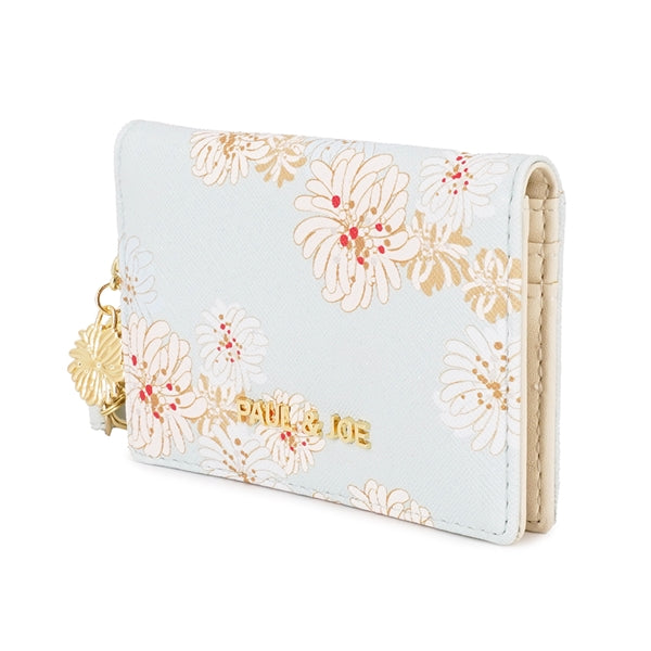 クリザンテーム・ラメプリント 2面パスケース ミント