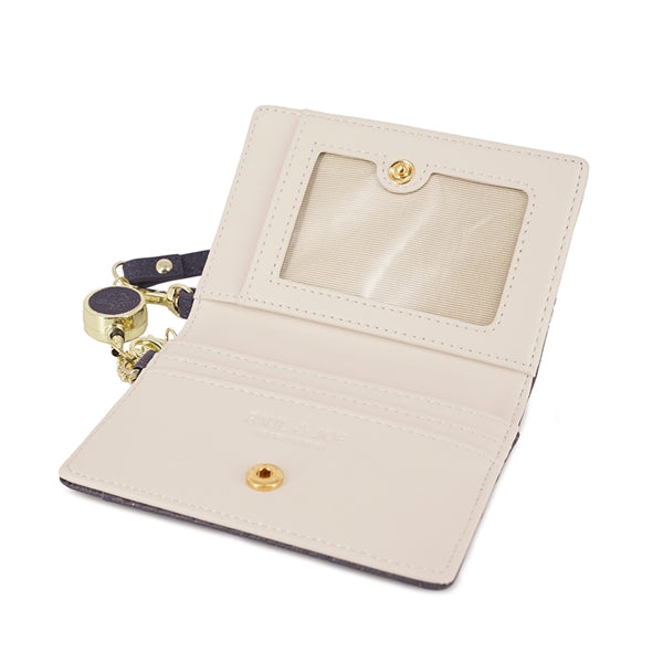 クリザンテーム・ラメプリント 2面パスケース ネイビー