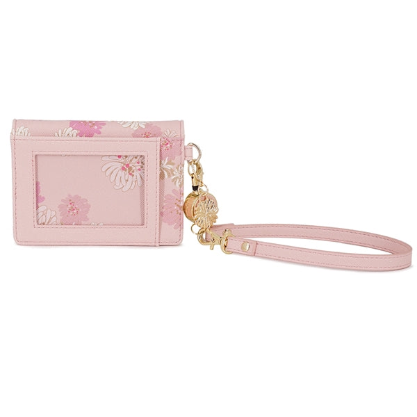 クリザンテーム・ラメプリント 2面パスケース ピンク