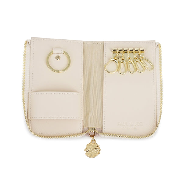 クリザンテーム・ラメプリント キーケース アイボリー