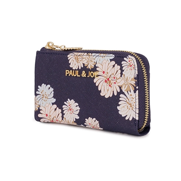 クリザンテーム・ラメプリント キーケース ネイビー