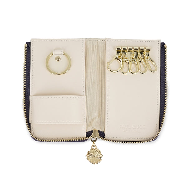 クリザンテーム・ラメプリント キーケース ネイビー