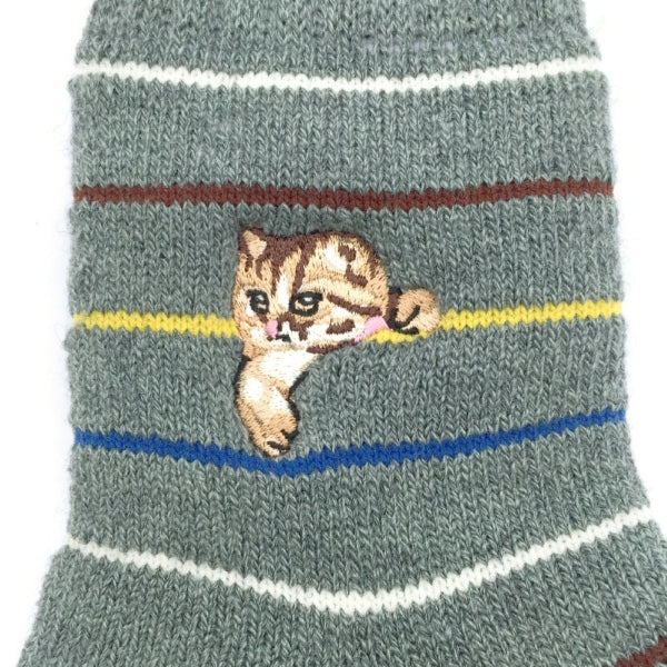 【メンズ】ヌネット刺繍 ルームソックス