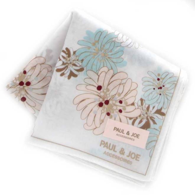 プリントハンカチ(クリザンテームホワイト)