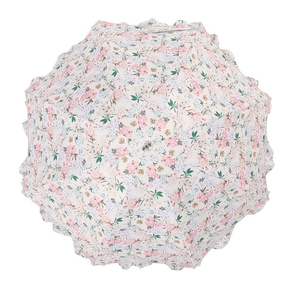 日傘(晴雨兼用) 長傘 深張り サクラ オフホワイト