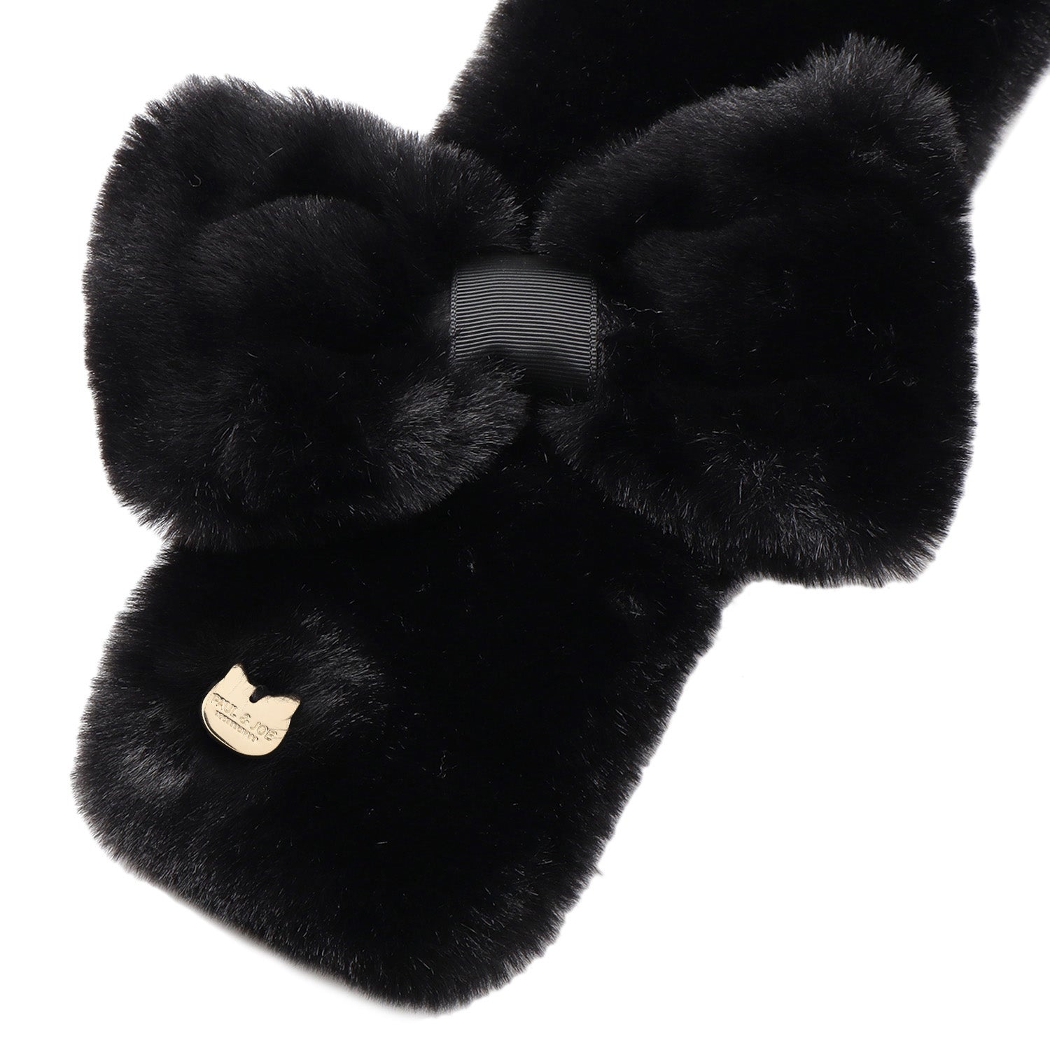 ファーリボンマフラー ブラック