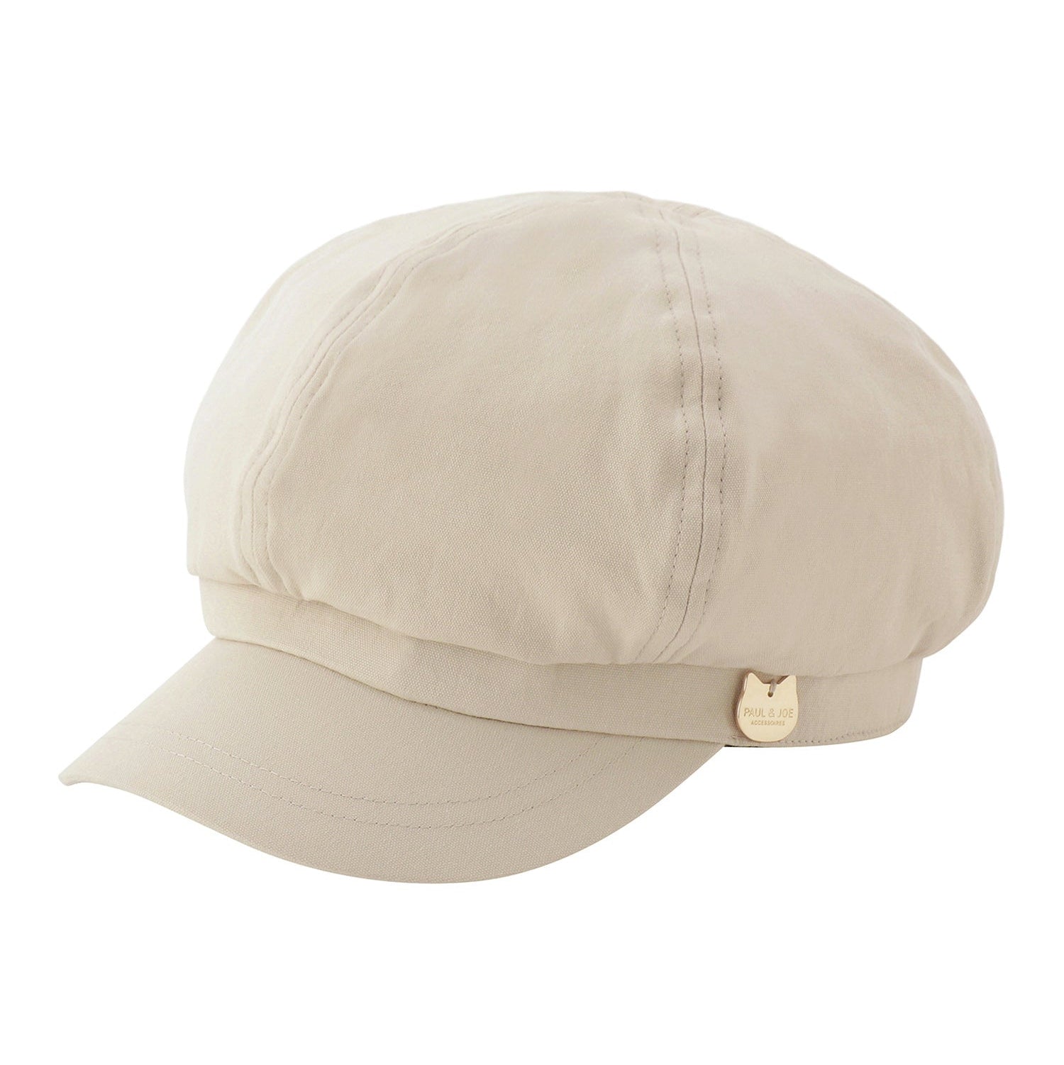 ロゴプレート 無地キャスケット ベージュ