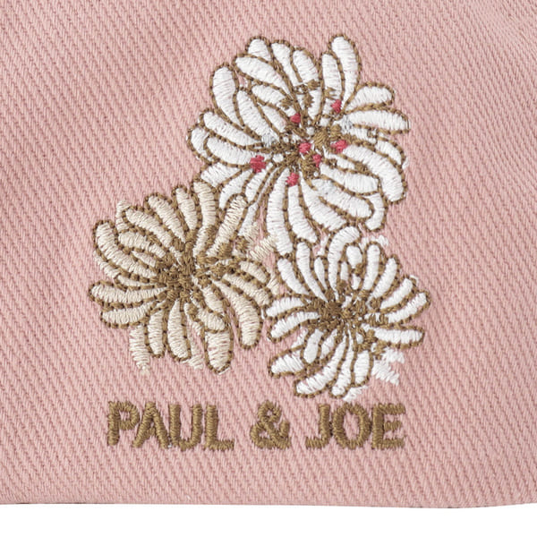 クリザンテーム刺繍キャップ ペールピンク