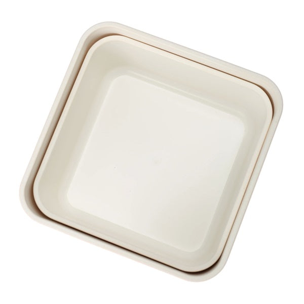 ランチボックス・正方形・2段 <ヌードピンク>