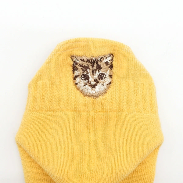 【メンズ】べロ付き無地ヌネット刺繍柄(イエロー)