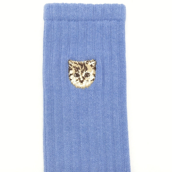 【メンズ】無地ヌネット刺繍柄(サックス)