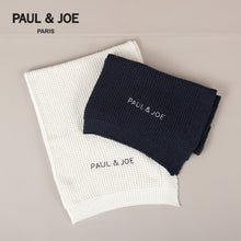 PAUL & JOE ロゴ ふんわりニット ブランケット（ネイビー）