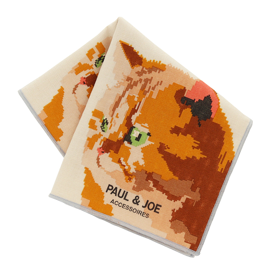 【Eco Collection】ガーゼハンカチ（ピクセルヌネットブルー））